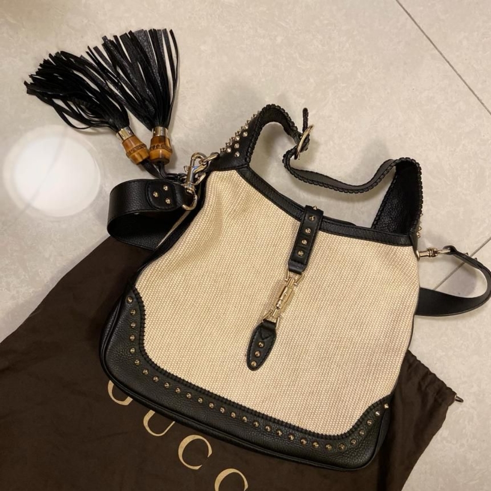 Gucci Jackie Hobo Piston Lock Studded Hobo bag